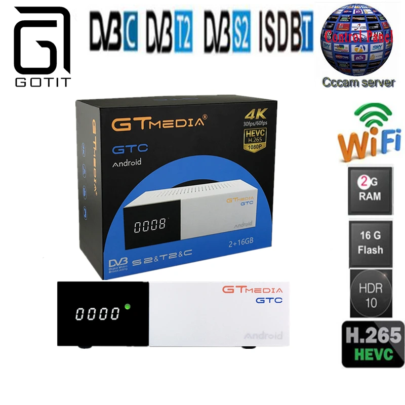 Freesat GTC DVB S2 C T2 ISDB T android 6 0 ТВ коробка S905D 2/16 ГБ BT4.0 Satelliet на гнев с 1 год Европа cccam