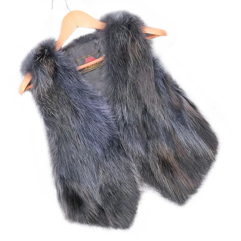 real raccoon fur vest women's fox fur vest short design casual natural fur coat gradient color fur outwear free shipping