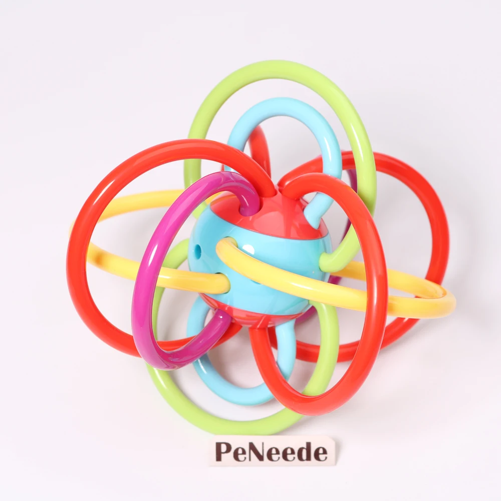 PeNeede Детские Жевательные сенсорные игрушки для младенцев Радужный красочный шар
