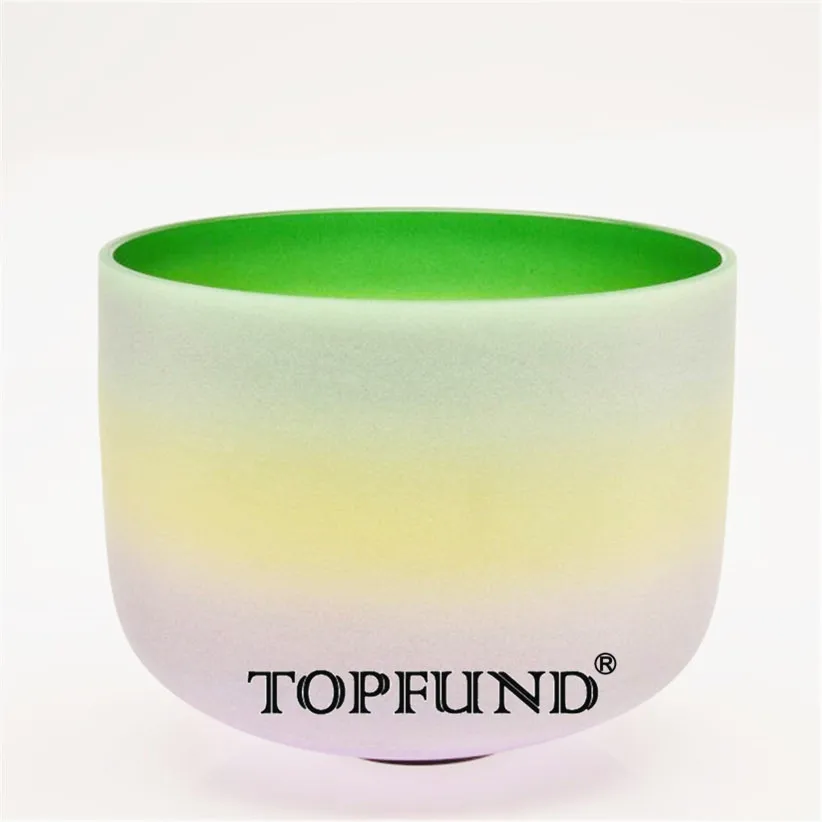

TOPFUND F Note сердце чакра градиентный цвет Матовый Кварцевый Поющий чаша 12''