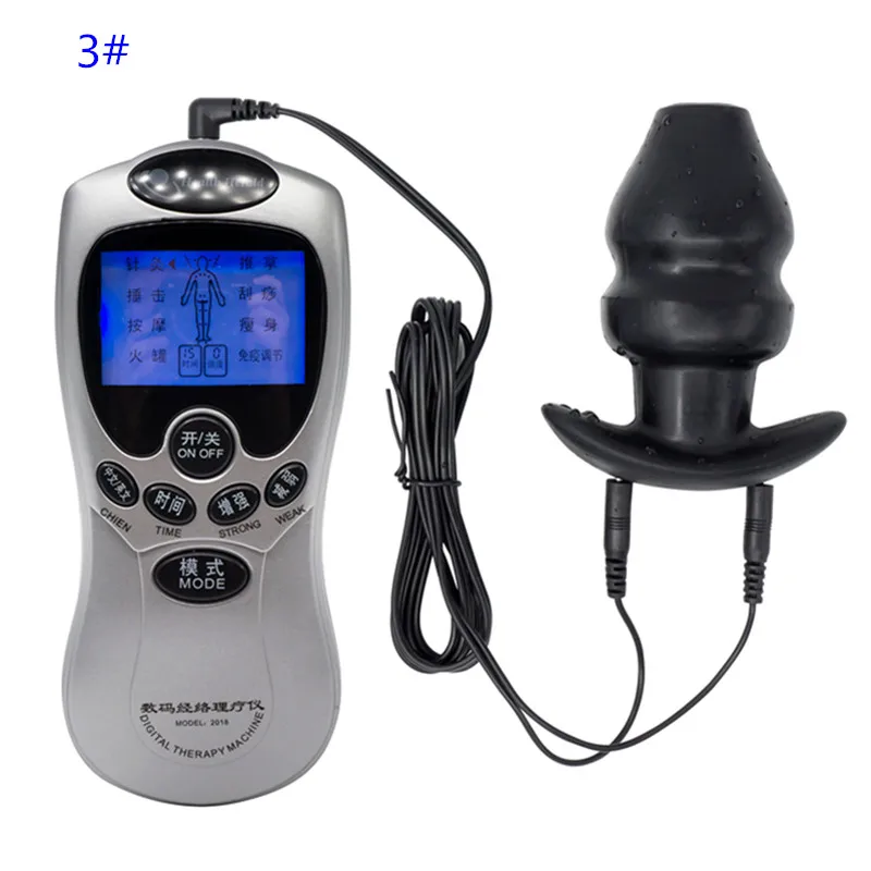 3 Models Electric Shock Toys with Enema Washing Silicone Anal Massager Hollow Anus Dilator Pulse Therapy for Couples I9-248 |