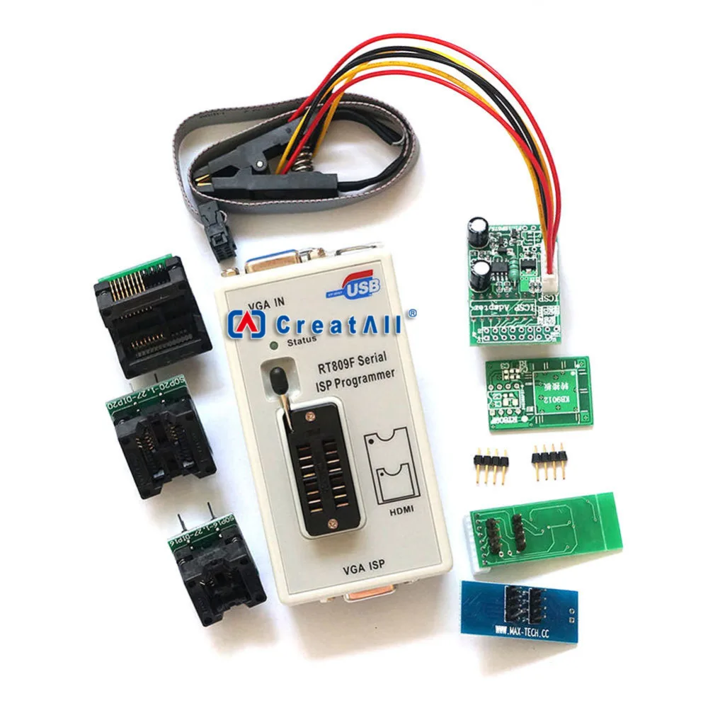 RT809F программатор + 7 адаптеров SOP16 SOP20 IC устройство чтения материнской платы с