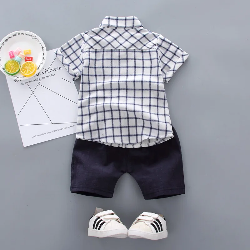 2019 Summer Baby Boy Clothes New Girl Clothing Set Cotton Suits Short Plaid Infant Kids For Girls | Детская одежда и обувь