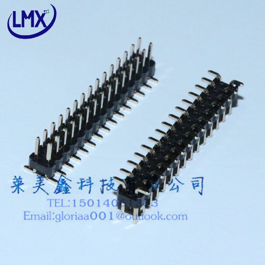 Изогнутый двухрядный игольчатый соединитель 20 шт./лот 2 54 мм 2*40 штырьков SMD