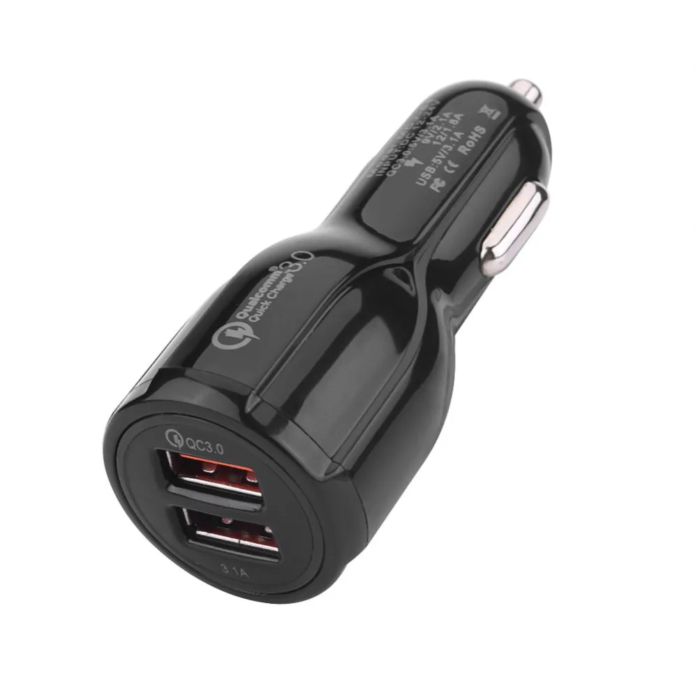 Быстрая зарядка 3 0/QC3.0 двойной USB порт Гнездо быстрое автомобильное зарядное