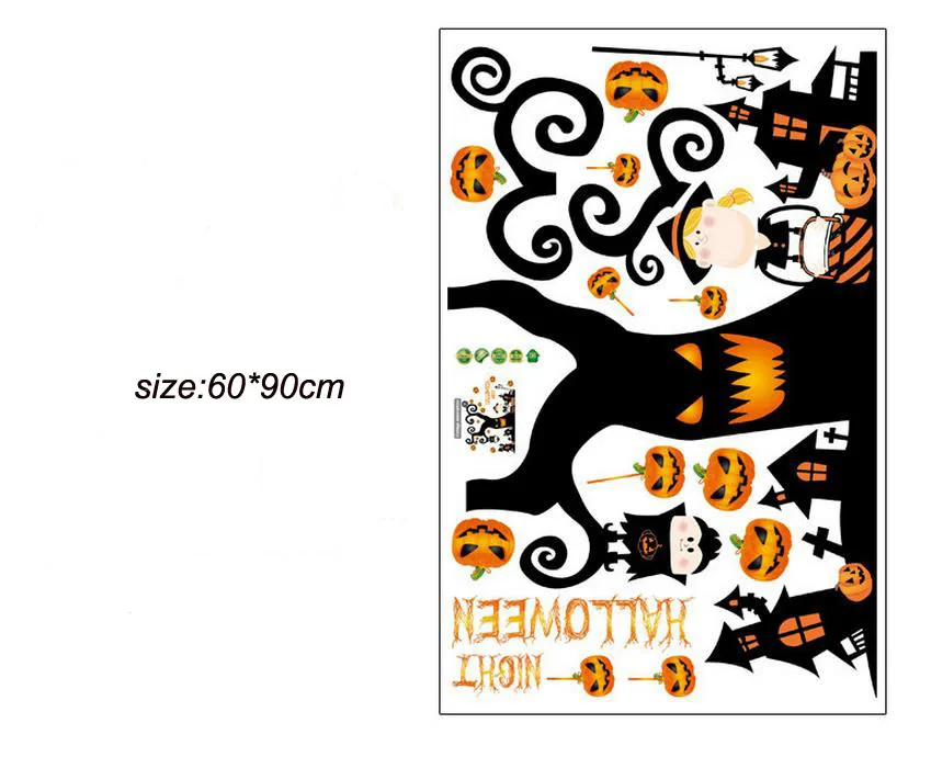 Explosion Models Halloween Stickers Glass Wall Shop Window Decorative Removable Pumpkin | Дом и сад
