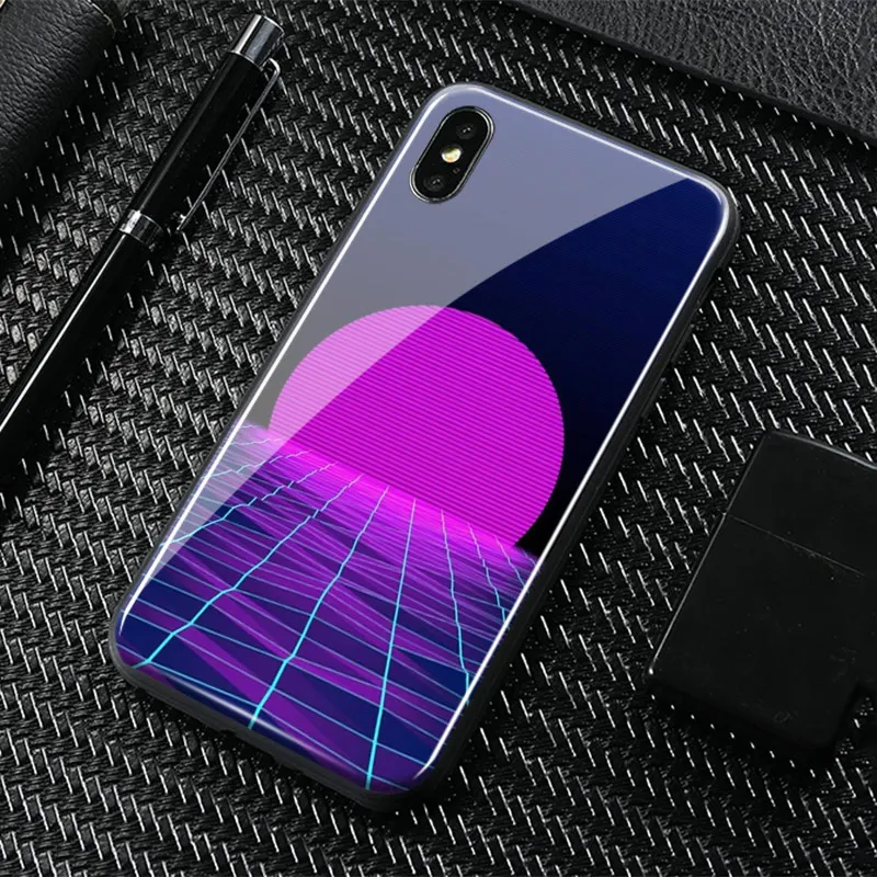 AE 904 Неоновый Retrowave 80s винтажный художественный мягкий силиконовый стеклянный чехол для телефона чехол для iPhone 6 6s 7 8 Plus X XR XS 11 PRO MAX Shell - Цвет: AE 904