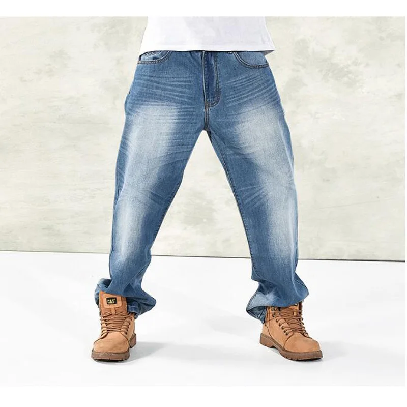 New Men jeans Fashion Popular skateboard pants baggy Men's Hip Hop Leisure Trousers large size 30-46 | Мужская одежда
