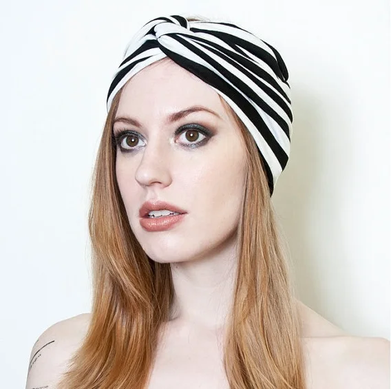 Новинка оптовая продажа модные хлопковые однотонные тюрбан повязка на голову