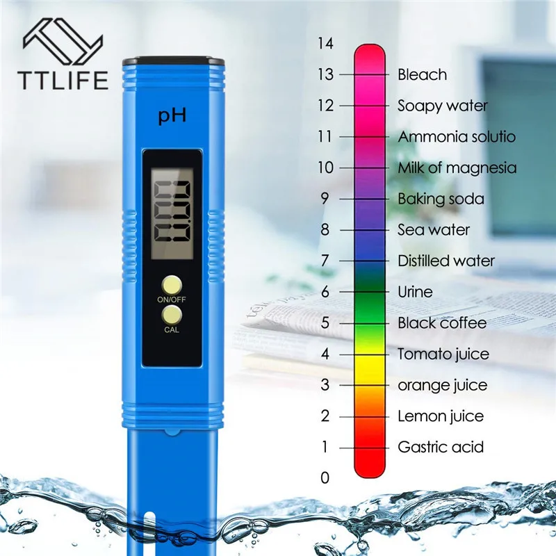 TTLIFE Цифровой PH-метр измеритель PH 0 01 высокоточный тестер качества воды с