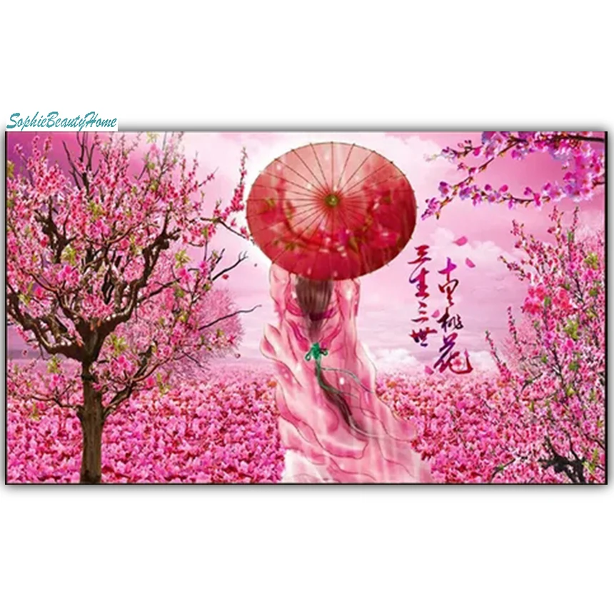 

Sophie beauty home 5D DIY diamond painting embroidery ancient Chinese peach fairy mosaic cross stitch square wall stickers all