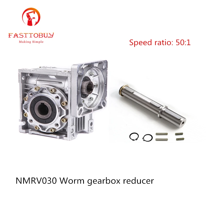 

NMRV030 Worm Gearbox Reducer Speed Ratio 50:1 RV30 Worm Gear Speed Reducer for NEMA23 Sevor / Stepper Motor NMRV030-50