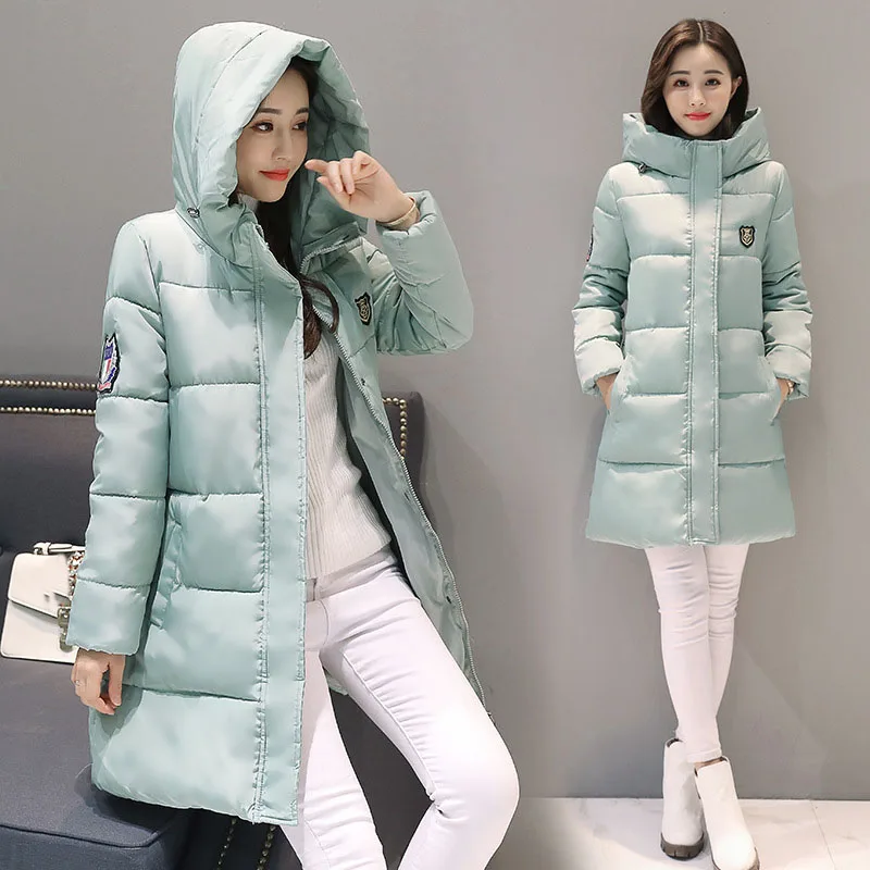 Для женщин зима длинный толстый пуховик хлопковая парка с капюшоном Manteau Femme