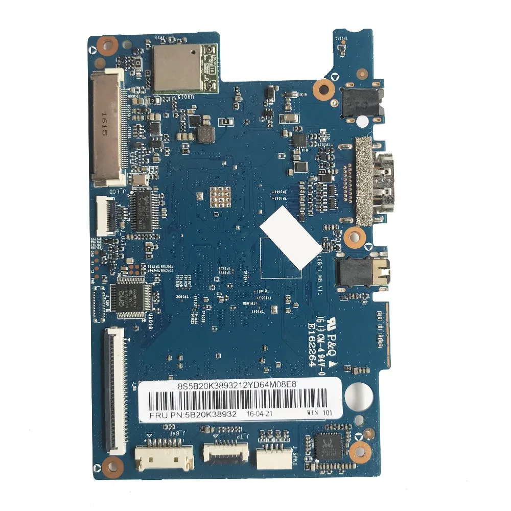 Высококачественная материнская плата для планшета lenovo Ideapad 100S-11IBY SR1UB Z3735F 32G/2G 1,33 GHz NB116BT1-MB-V11 FRU 5B20K38932 Win10