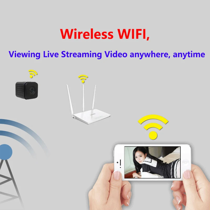 Невидимая ночная версия Wifi IP мини камера беспроводная 1080P для записи видео