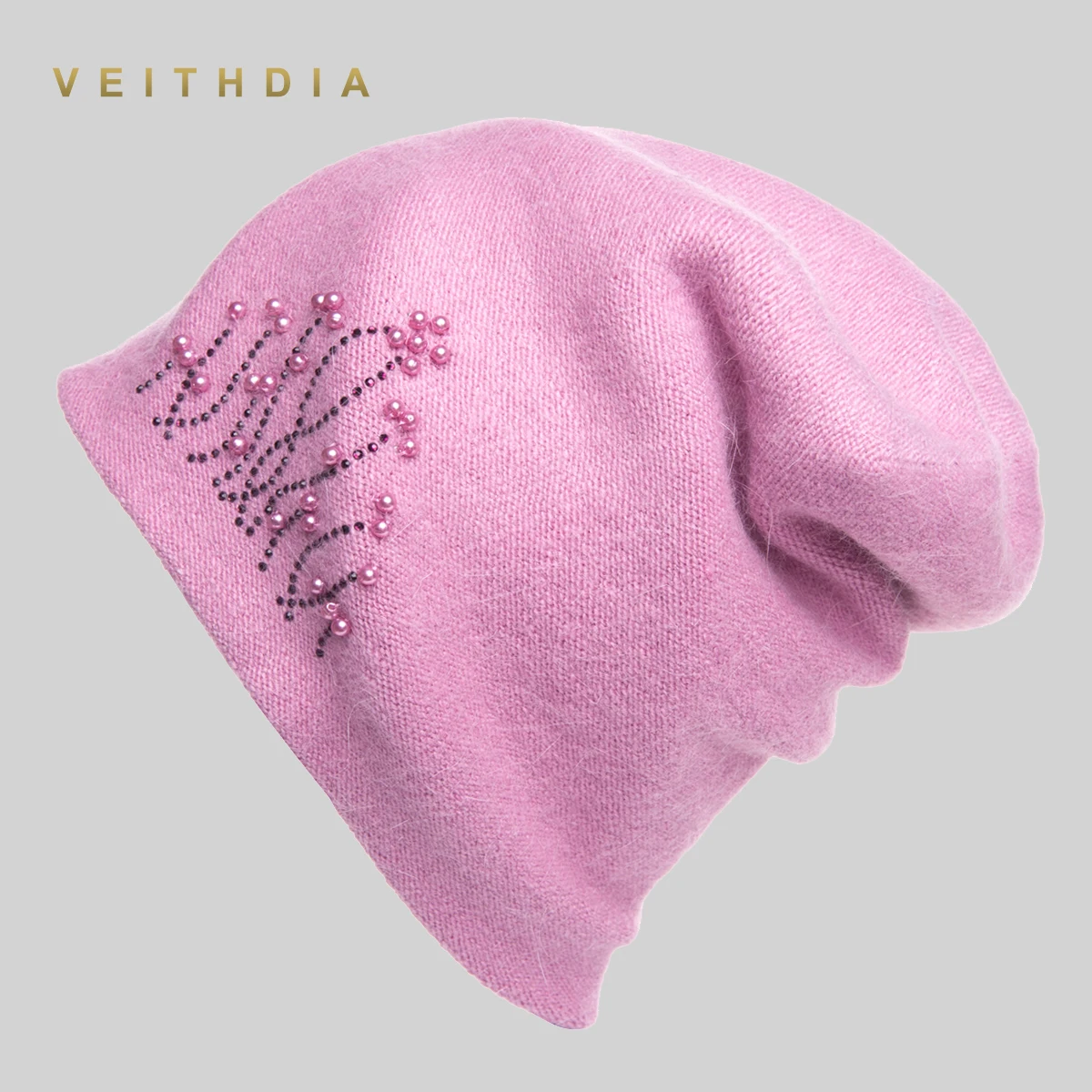 Женские кашемировые шапки VEITHDIA повседневные двухслойные толстые вязаные для