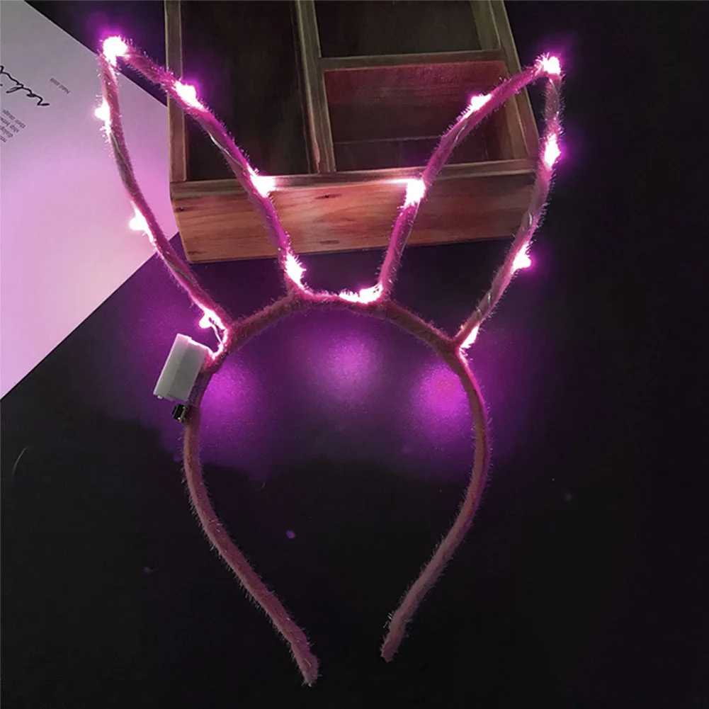 Gift Flashing Party Glowing Supplies Band Rabbit Ears Hoop Women LED Effect Festival Lovely Hair Accessories Cute | Дом и сад