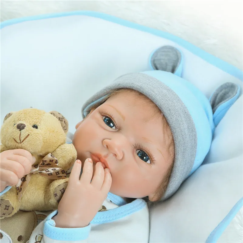 

Bebe 22" boy doll reborn babies fashion silicone reborn dolls children girls bedtime toys gift bonecas menino