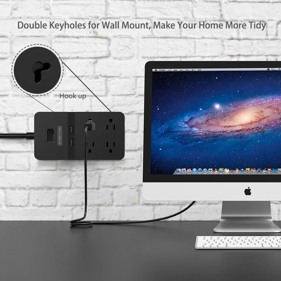 NTON POWER FPC USB удлинитель питания защита розетки от скачков напряжения 4 выхода 2 usb
