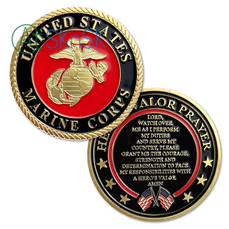 Соединенные Штаты морской корпус вызов позолоченная монета USMC герой доблесть
