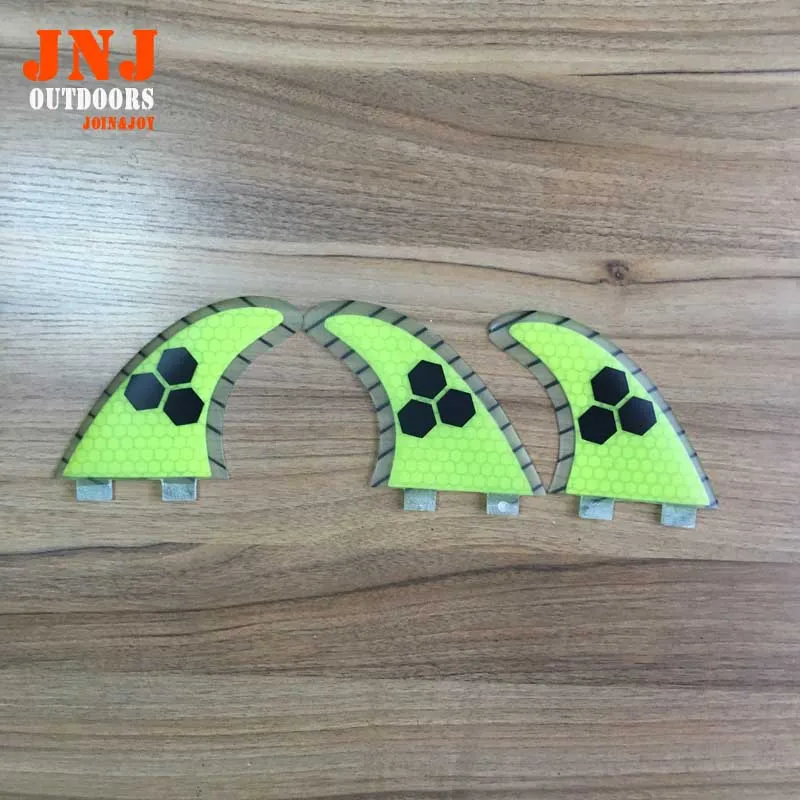 

FREE shipping yellow Surfboard table Thruster tri fins Set (3) FCS M G5 surfboard fins