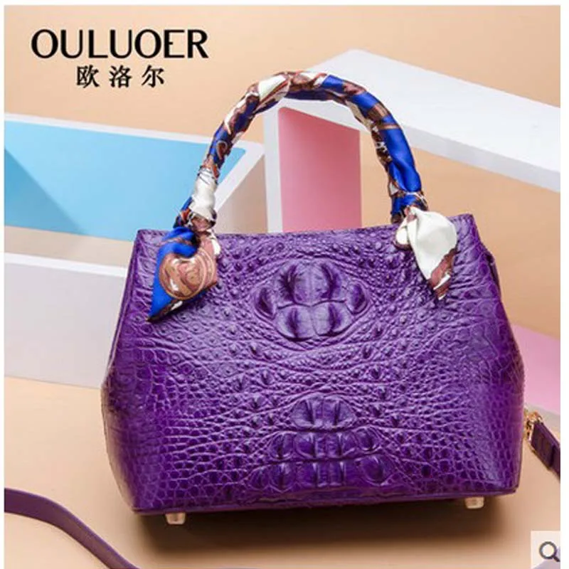 

Ouluoer crocodile leather bag leather bag for the new single shoulder bag multi-function ladies handbag.