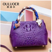 ouluoer crocodile leather bag leather bag for the new single shoulder bag multi function ladies handbag