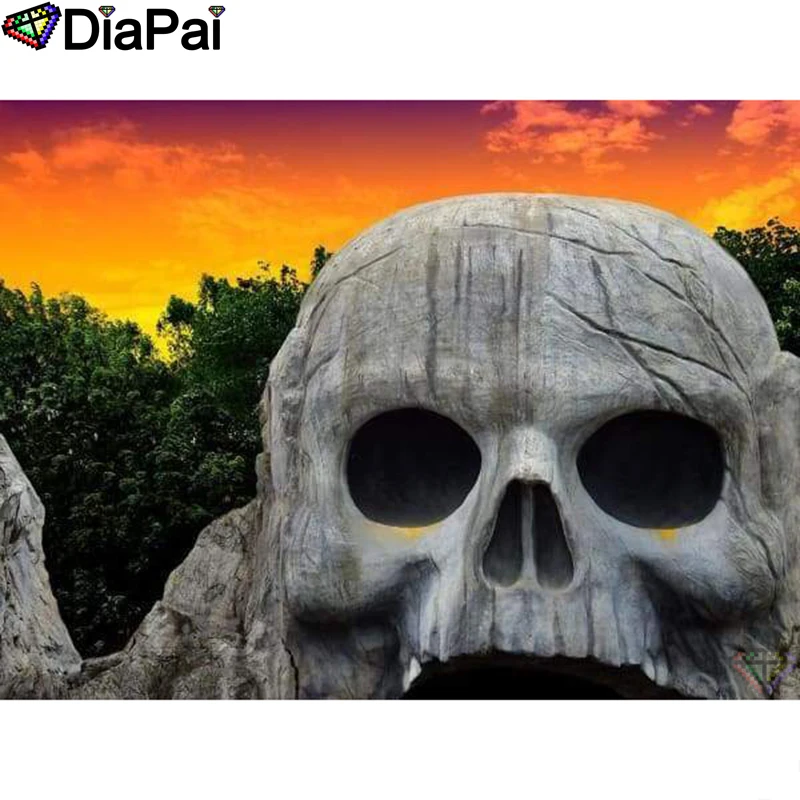 

DIAPAI Diamond Painting 5D DIY 100% Full Square/Round Drill "Skull scenery" Diamond Embroidery Cross Stitch 3D Decor A24320