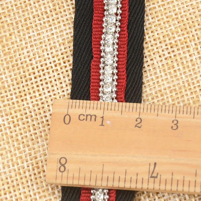 5 ярдов/лот черный красный бисером с кружевным плетением отделка тесьмой
