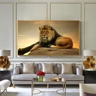 Современные постеры с животными и принтами, настенная живопись на холсте, настенные картины льва для гостиной, украшение дома, Безрамное