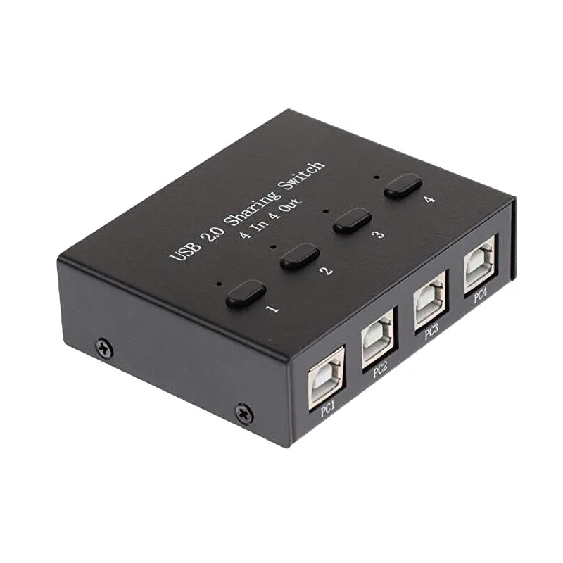 4 порта usb обмена переключатель устройства 4 в 4 Компьютер Обмен коврик для мыши и клавиатуры принтер GSM SMS Используйте вместе 4 usb-устройства