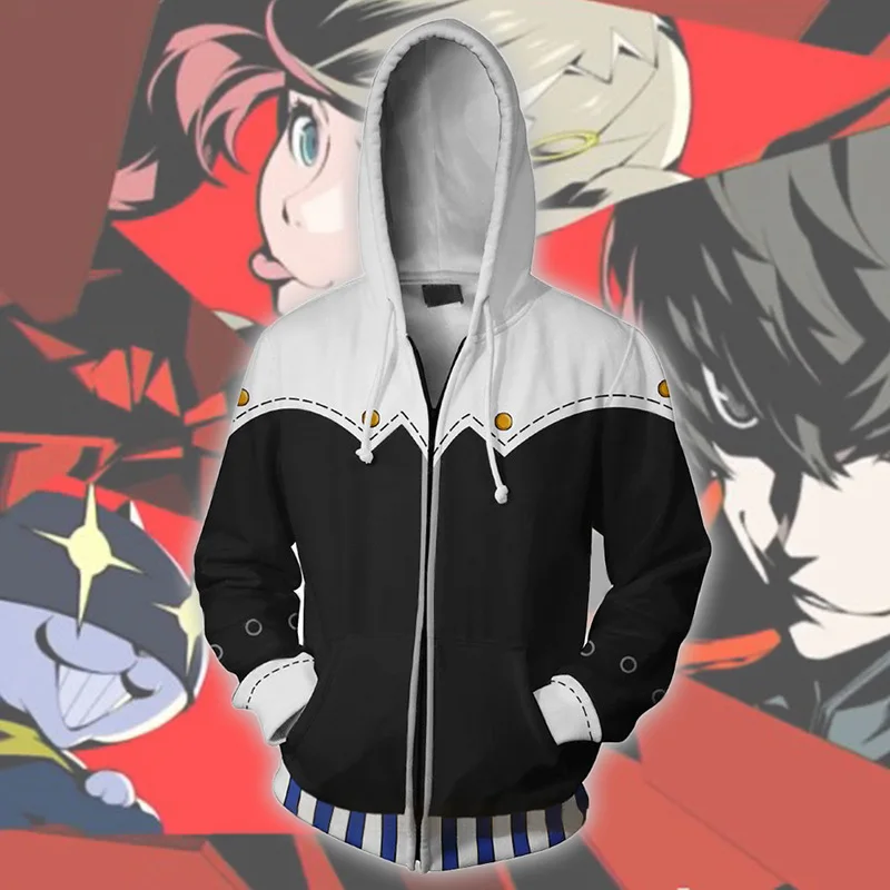 Persona 5 Yusuke Kitagawa Косплей Goro Akechi Костюмы 3D худи с принтом толстовки для мужчин и