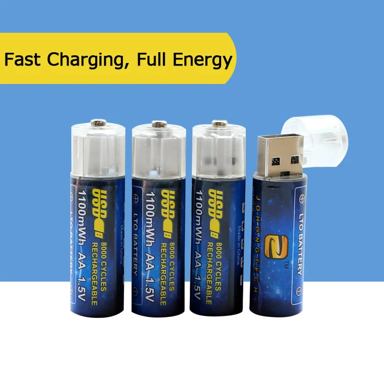 2/4/8/10/15/20 штук USB аккумуляторная батарея АА 1 5 V 1100 mAh взимается быстрой зарядки