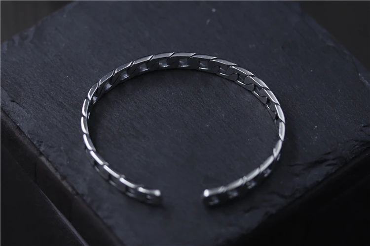 C&ampR Real 925 Sterling Silver bangles for women bracelet whip chain Female open simple Thai Fine Jewelry Adjustable | Украшения и