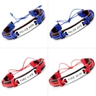 Тонкая синяя линия, огненная фотография, собачья лапа, черепаха, стрела, искусственный воск, кожаные браслеты для женщин и мужчин, ювелирные изделия