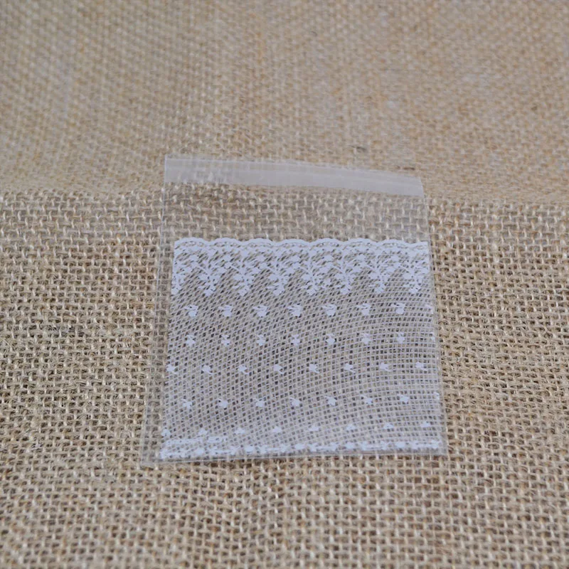 100 шт./лот белая кружевная конфетная Подарочная сумка для печенья DIY пластиковая