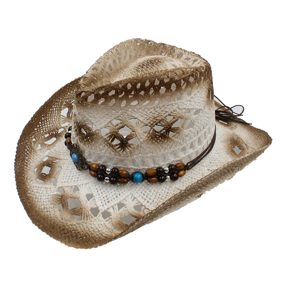 Летняя женская и мужская Ковбойская шляпа с вырезами в западном стиле для