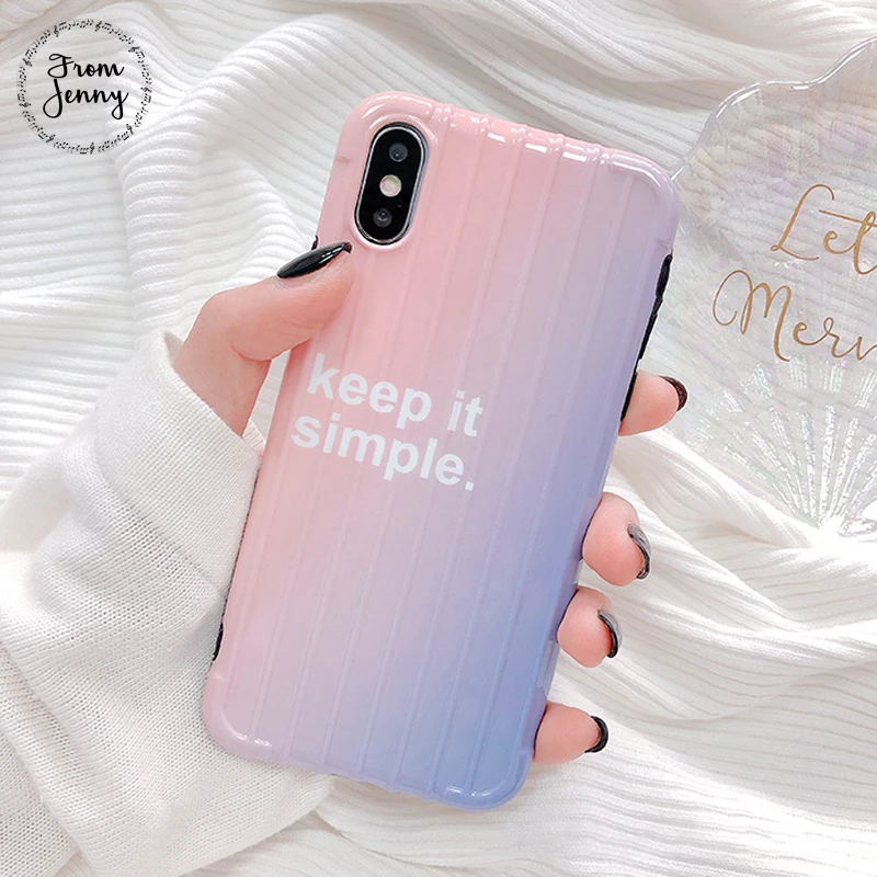 От Jenny Gradient английские буквы для iPhone x xr xs max 6 6s 7 8 Plus bump stripe TPU Защитный Мягкий чехол