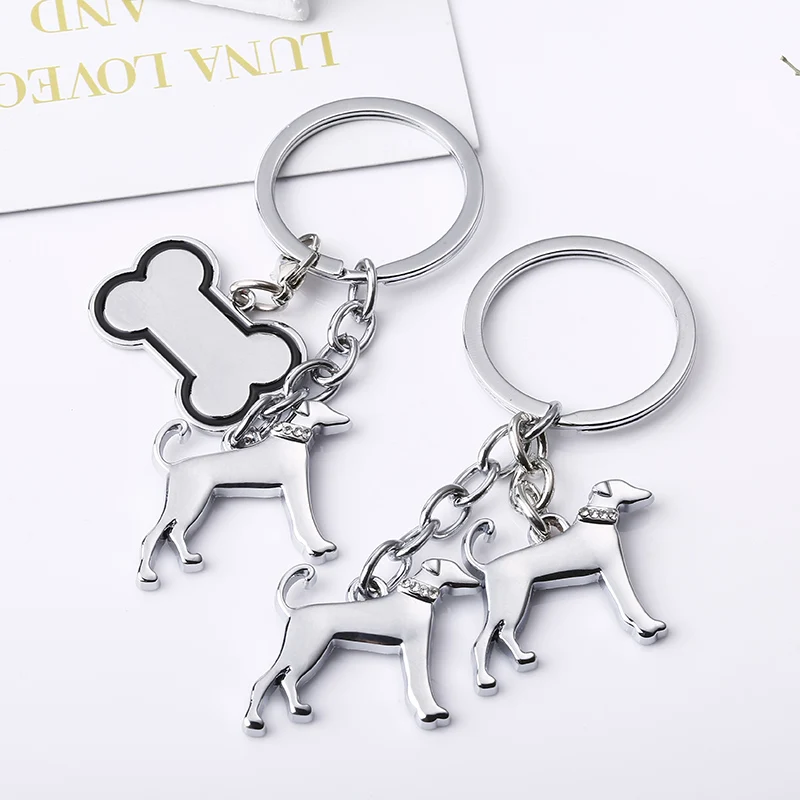 2017 творческая Брелки Симпатичные собака далматин брелки Кость Подвеска Брелок