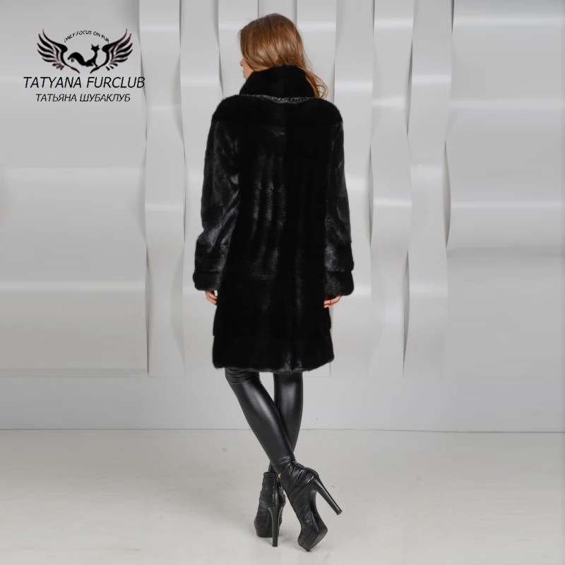 Tatyana Furclub роскошная женская норковая шуба, зимняя натуральная Шуба, женская шуба, женская шуба, норковая шуба