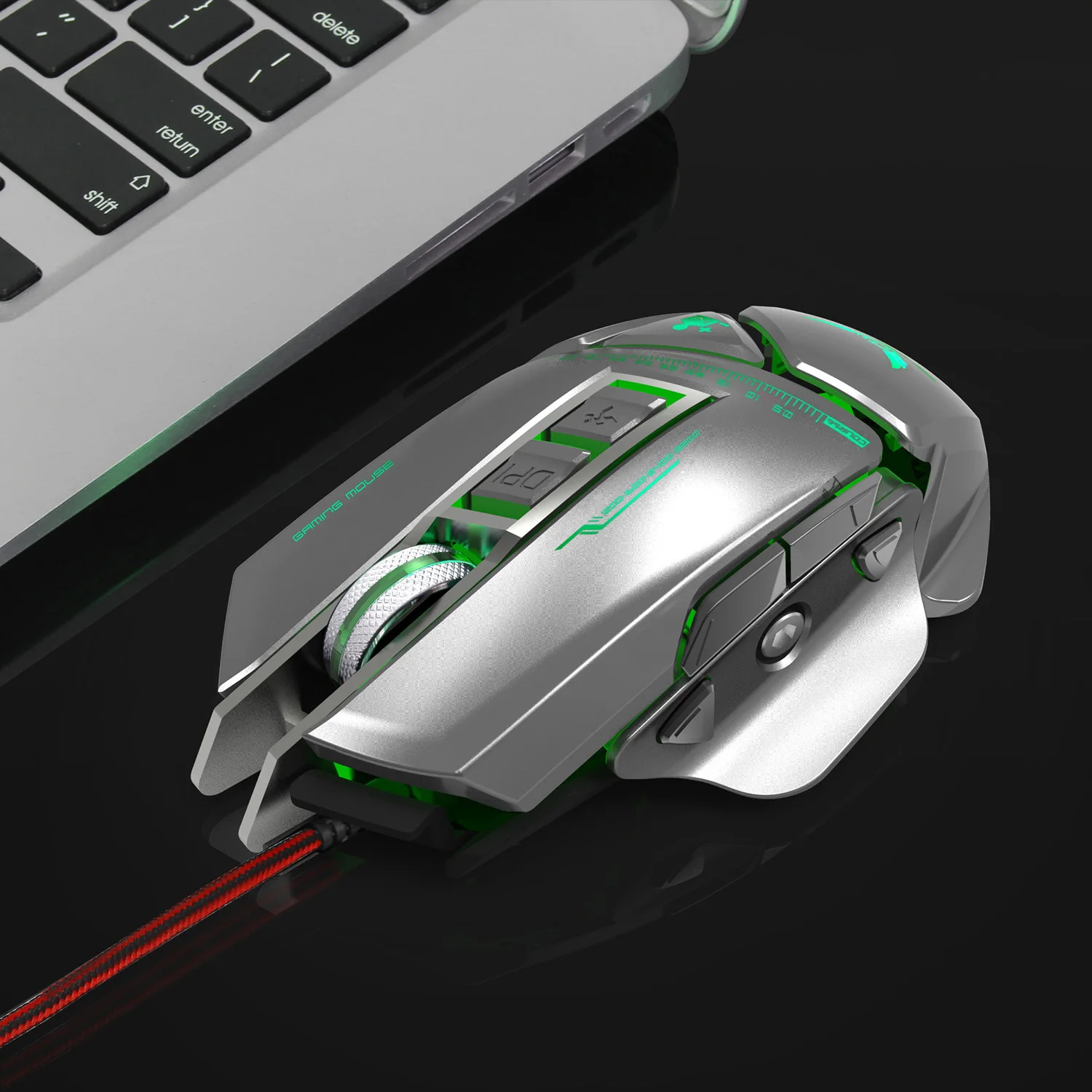 ZERODATE USB Проводная эргономичная мышь 3200 dpi Регулируемая Механическая мышь Beetle Креативные 3D Игровые мыши RGB прохладная подсветка Ночная