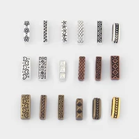 20pcs metal slider spacer tube for 10mm 11mm flat leather cord diy bracelet jewelry making findings