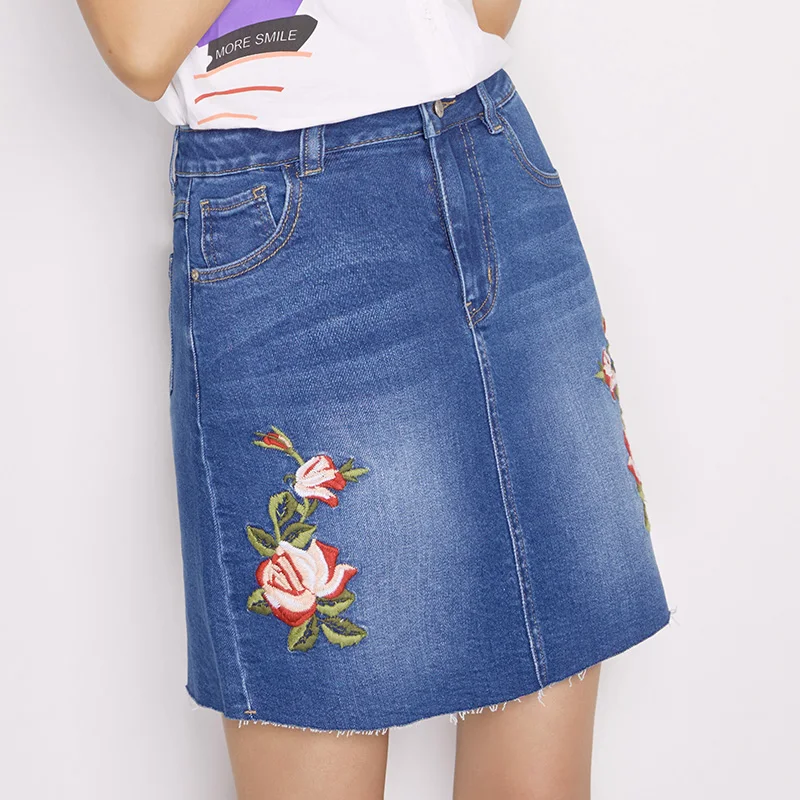 Женская джинсовая юбка LEIJIJEANS повседневная трапециевидная со средней талией и