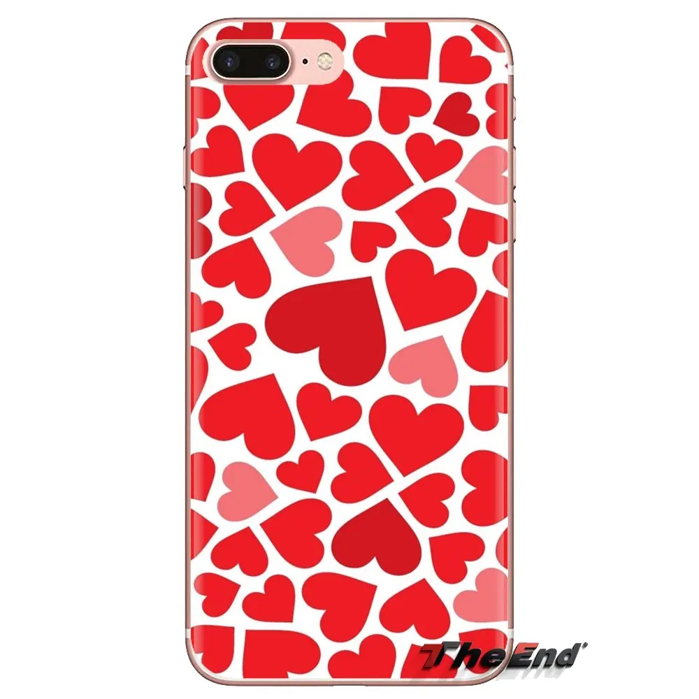 Transparent Soft Shell Covers Textures Art Heart For Sony Xperia Z Z1 Z2 Z3 Z5 compact M2 M4 M5 C4 E3 T3 XA Huawei Mate 7 8 Y3II |
