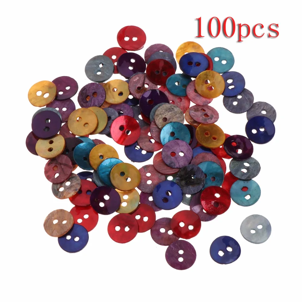 

JAVRICK 100Pcs New Mini Assorted Color 10mm//0.39'' 2 Holes Shell Tiny Buttons For Jewelry Sewing DIY Craft