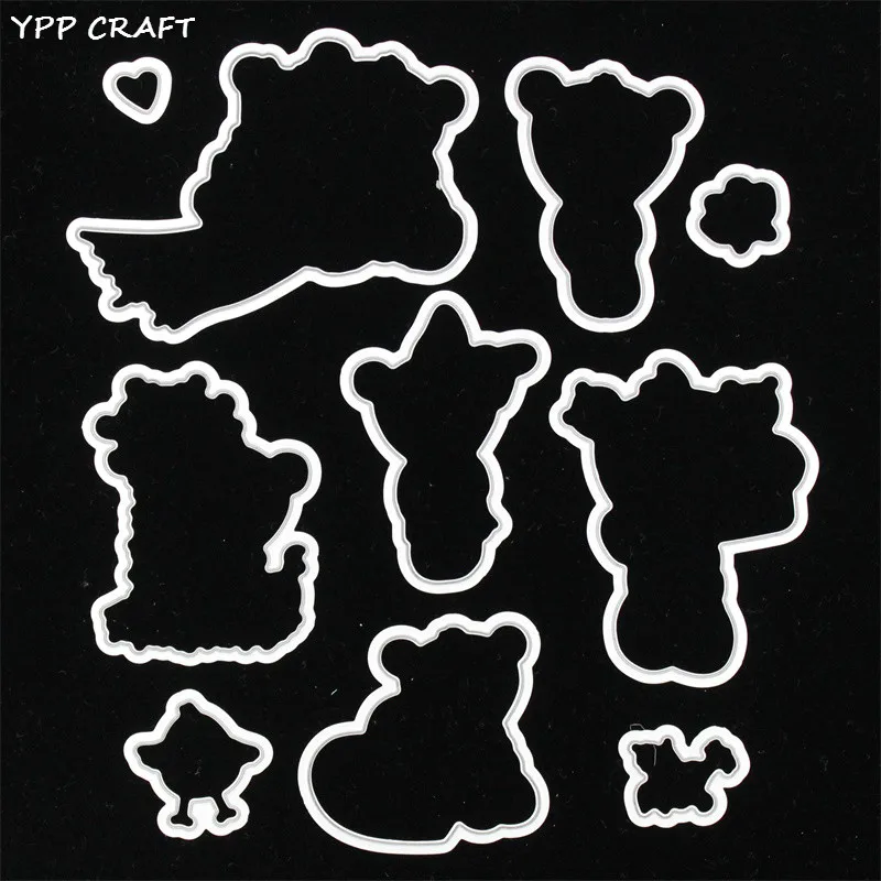 

YPP ремесло медведь обнимает металлические режущие штампы трафареты для DIY скрапбукинга/фотоальбома декоративное тиснение DIY бумажные карты