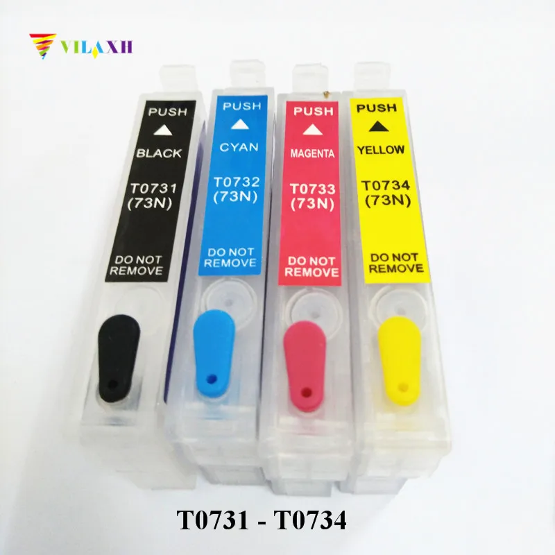 Многоразовый чернильный картридж vilaxh T0731 для Epson T0731N Stylus tx210 cx4900 tx410 C90 CX3900 CX3905 CX4905