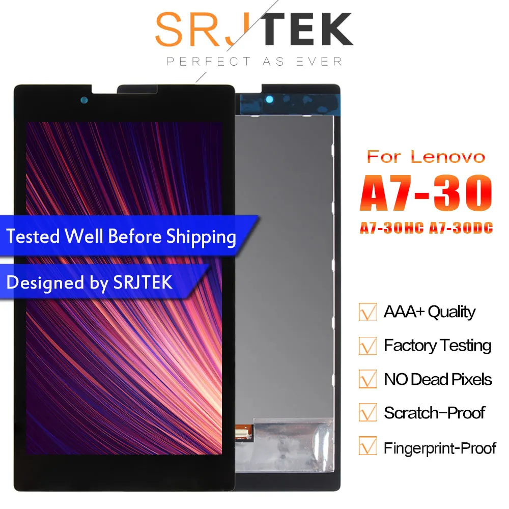 SRJTEK 7 &quotдля Lenovo Tab 2 ЖК дисплей дигитайзер сенсорная панель стекло в сборе для