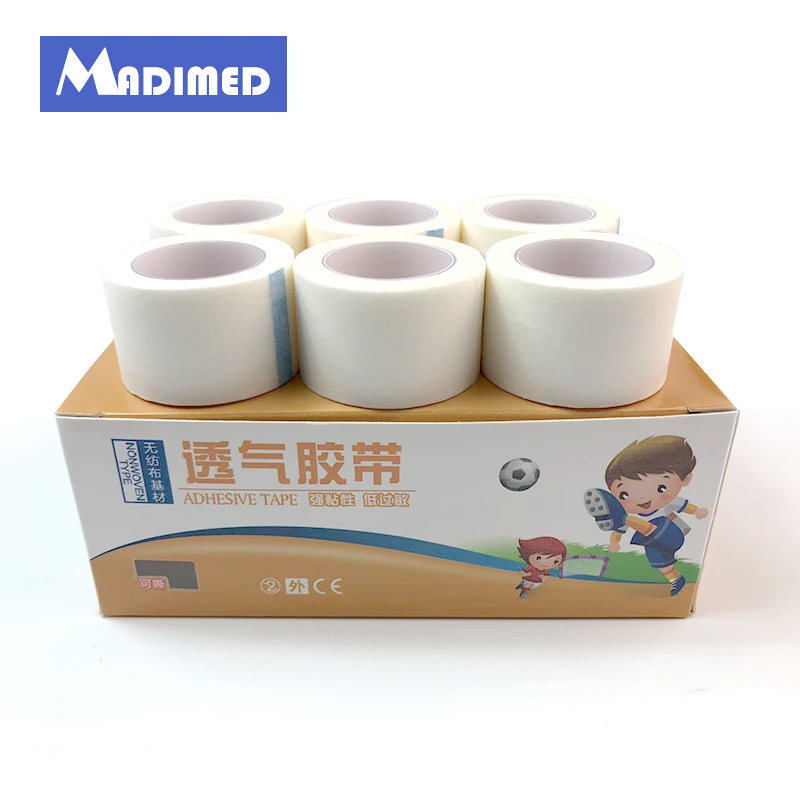 MADIMED Nail tape12 рулонов/лот 2 5 см x 9 1 м клейкая Нетканая дышащая Микропористая лента