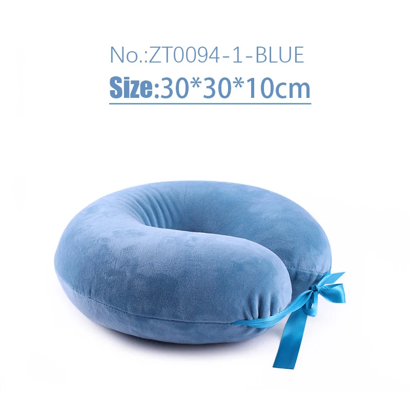 1-BLUE Натуральная латексная Шейная подушка для шеи u-образная дорожная подушка твердая Шея ортопедические аксессуары для здоровья подушка для авиаперелетов шеи - Цвет: 1-BLUE